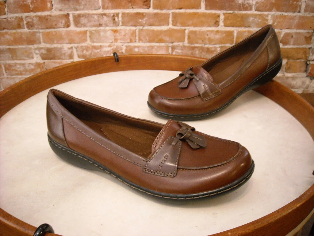 Mocassino comfort Clarks marrone multi pelle cenere bolla nuovo