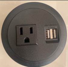 Desktop Power Grommet 3 inch Hole Table Grommet Outlet with 2 USB with cord