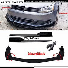 For Vw Scirocco R-line Front Bumper Lip Splitter Lower Spoiler Gloss Black B