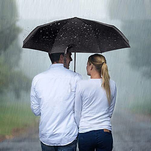46" großer Regenschirm automatisches Öffnen und Schließen, Anti-UV & winddichte Fiberglasrippen - Bild 2 von 7