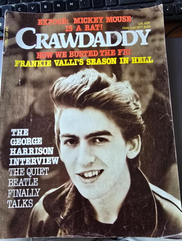 Crawdaddy Magazine Feb. 1977 George Harrison Beatles  Frankie Valli Bonnie Raitt