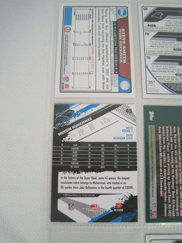 Lotto di 8 carte giocatore Carolina Panthers NFL con foglio raccoglitore (Charles Johnson) - Foto 6 di 12