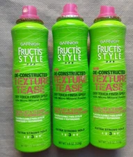 3 DAMAGED Garnier Fructis Style Texture Tease Dry Touch Finishing Spray 3.8 oz