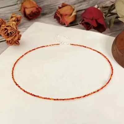 Karneol Halskette 925 Sterling Silber   natürliche Edelstein Kette BAILYSBEADS 