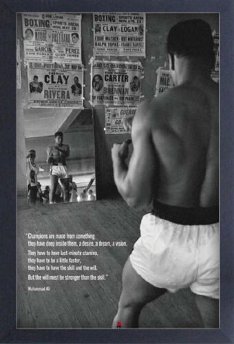 MUHAMMAD ALI GYM 13x19 FRAMED GELCOAT POSTER BOXING WORLD ICONIC GREAT CHAMPION! - Afbeelding 1 van 2