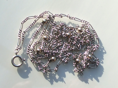 Collier Sautoir Vintage Argent Et Doré Des Années 1920-1930 – 134 Cm – Collier Long élégant