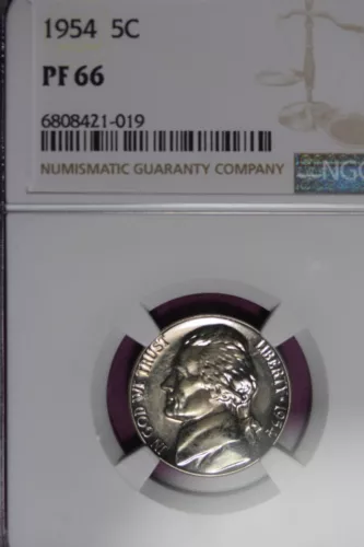 1954 NGC PF66 JEFFERSON NICKEL #B45289