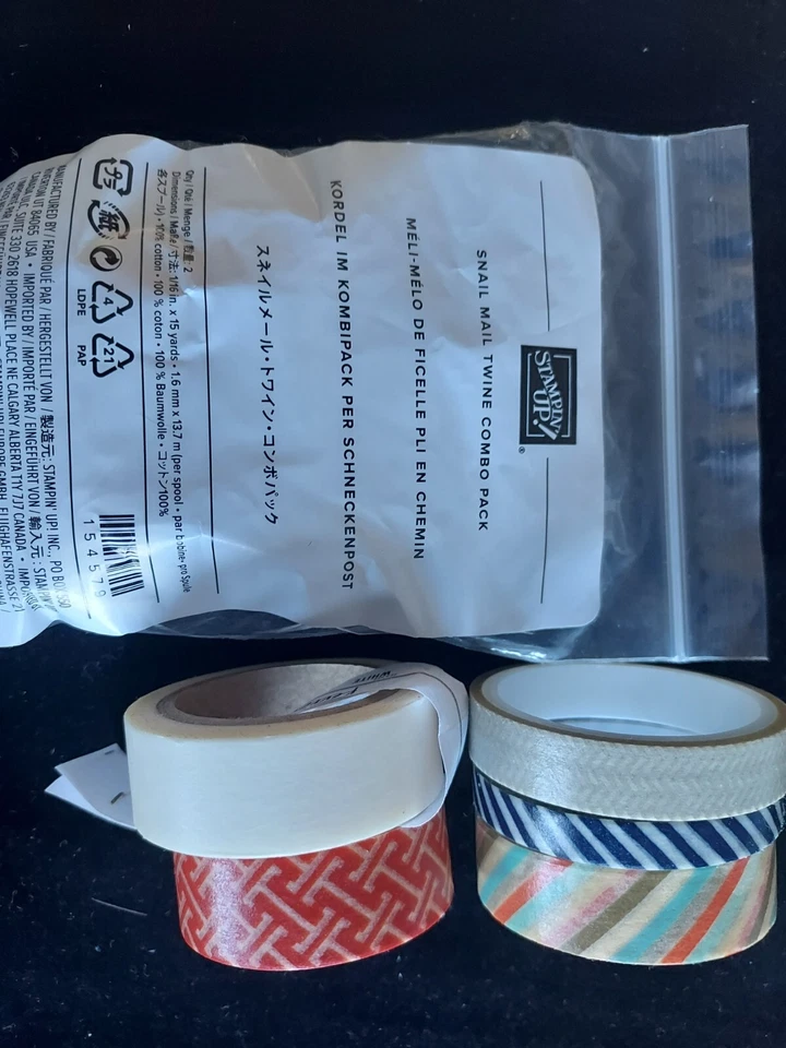Stampin' Up! Snail Mail Twine-2 spools 15 yds per spool & Washi tape - Image 2 of 2