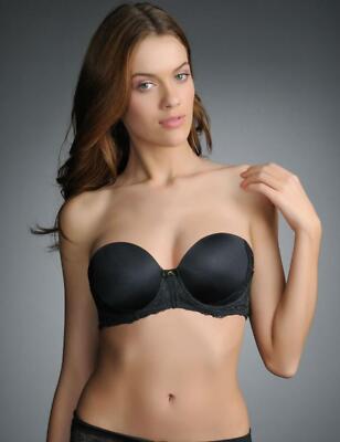 Damenunterwäsche Neu Fauve Dessous Rosa 0162 Schwarz Geformter Trägerloser BH