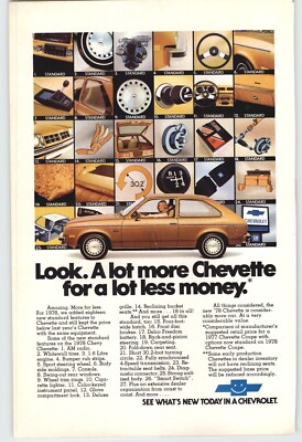 1977 Brown Chevrolet Chevy Chevette  2 Door Photo Vintage Magazine Car Print Ad