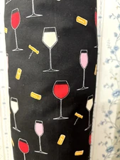 Wine Glasses Corks Christmas Gift Grocery Bag Holder 20” USA