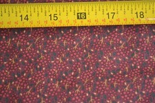 By 1/2 Yd, Burgundy & Black Calico on Burgund...