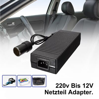 AC 220V auf DC 12V Spannungwandler 10A KFZ Netzadapter für Kühlbox Kompressor DE
