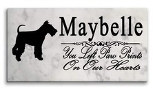 Fox Terrier Memorial Stone Personalized Garden Rock Grave Marker Outdoor or Indo