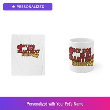 Custom Dog Paw Gift Set Blanket Mug Personalized Pet Name Bundle Lover