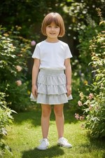 Abercrombie Kids YPB Skort Girls 11/12 Preppy Gingham Ruffles Active Tennis