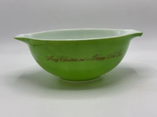 Rare PYREX Merry Christmas & a Happy New Year PROMOTIONAL Cinderella MIXING BOWL