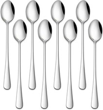 7.5 InchesStainless Steel Iced Tea Spoons,Set Of 8Long StirringSpoons For Coffee