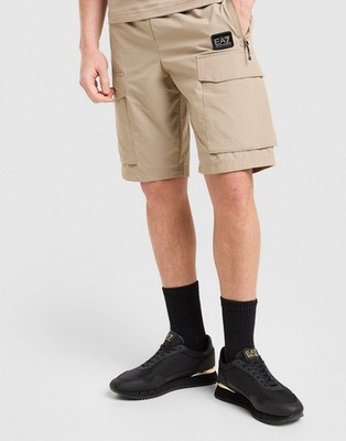 EA7 Emporio Armani Herren Badge Woven Cargo Shorts Hellbraun