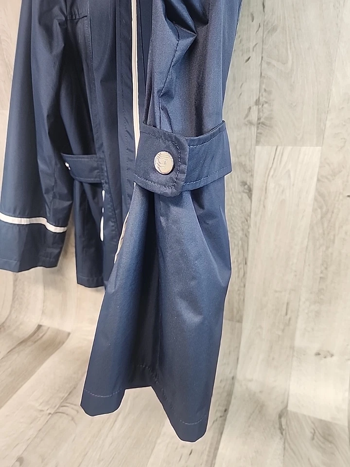 Chaqueta impermeable Fleet Street con capucha talla 1X cremallera completa #50411 - azul marino Foto 4 de 4