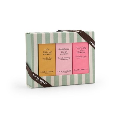 Laura Ashley Geschenkset Duftöl Raumduft Set Lotus Sandalwood Ylang 3x10ml Glas