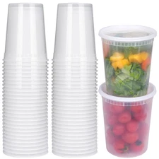 Soup Containers with Lids 60 Sets 32oz Deli Heavy-Duty Microwaveable Airtight
