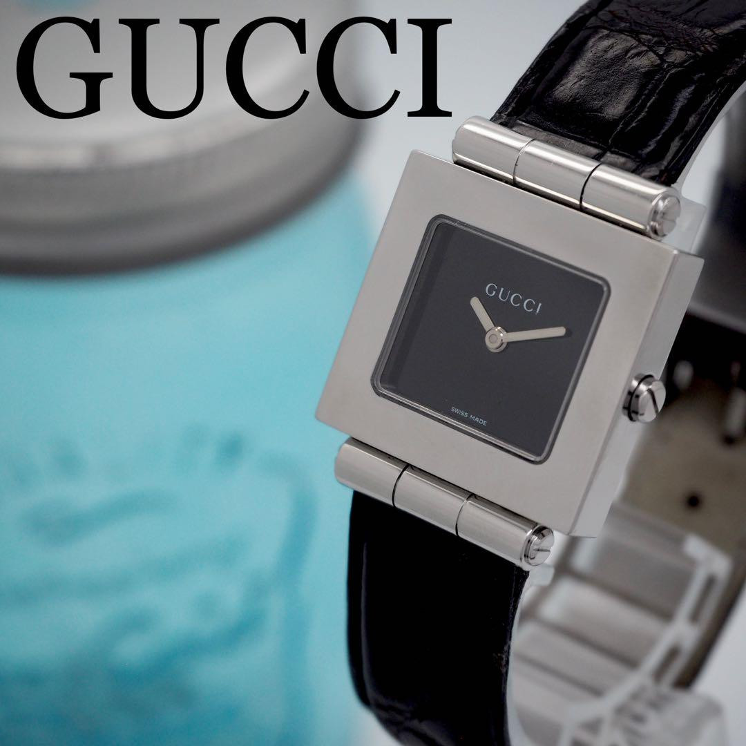 Gucci Women's Square Watch 600J Silver & Black, Genuine Gucci Women's Square Watch 600J Silver & Black, Genuine