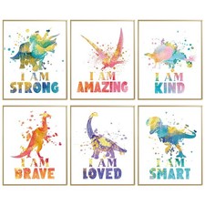 Dinosaur Room Wall Decor Dinosaur Poster For Boys, Nursery Dinosaurs Wall Art...