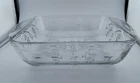 Vtg Anchor Hocking SAVANNAH Clear Floral Glass Baking Dish 9 X 9 Brownie Pan