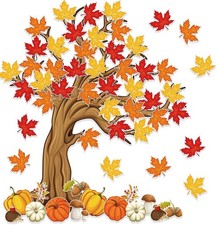 4Ft Big Tree Bulletin Board Set Spring Fall Summer Tree Bulletin Board Decora...