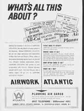 AIRWORK ATLANTIC CARGO SERVICE DC-4'S WHATS THIS ALL ABOAT CARGO AIR SERVICE AD