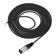 13feet XLR Microphone Open End Cable, 3Pin Male Cable Pigtail Bare Wire, Silver