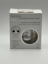 STUDEX EAR PIERCING KIT EARLOBE AND CARTILAGE ONLY 4MM BLACK CZ STAINLESS STEEL