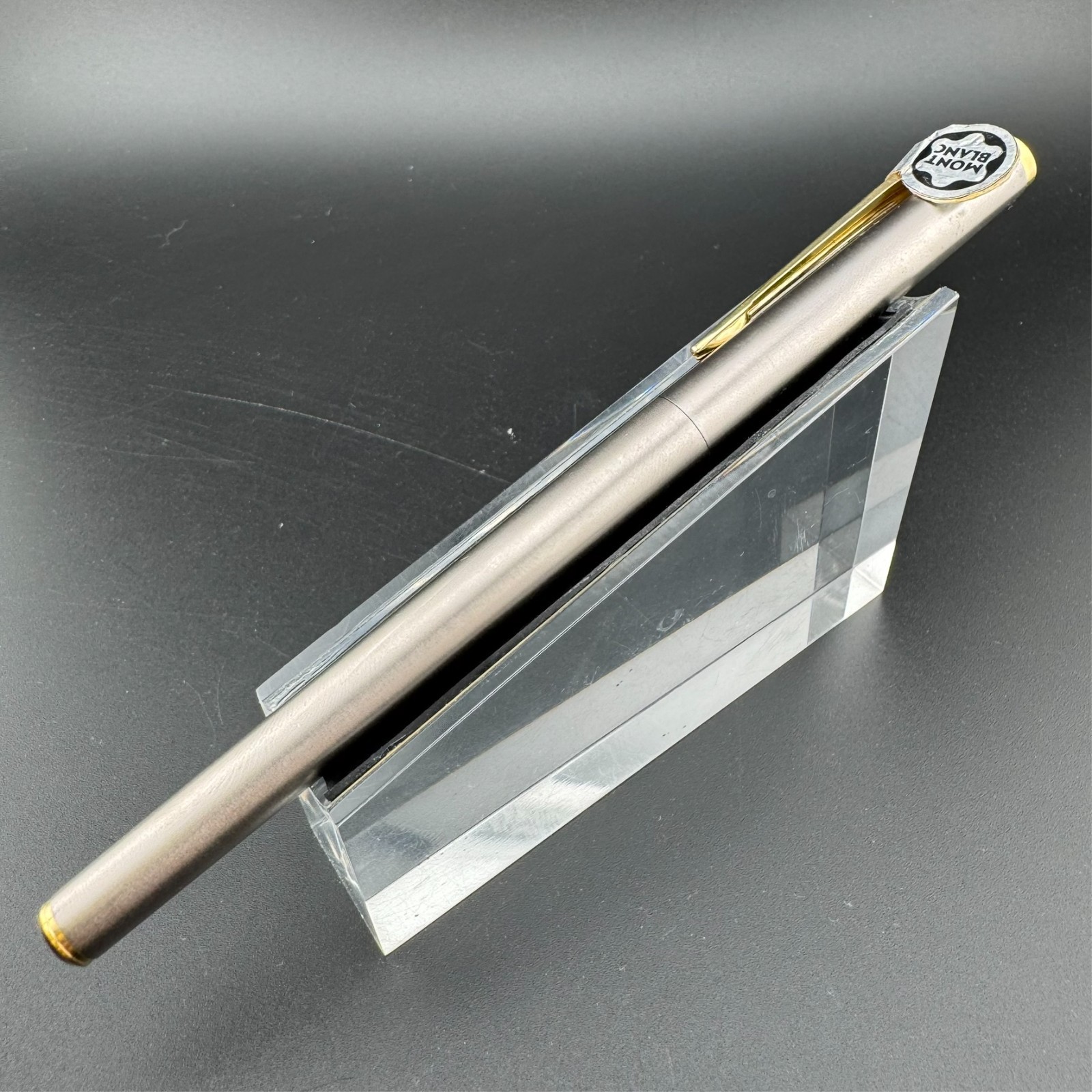 Montblanc Noblesse Brushed Steel Fountain Pen 1st Gen 14K Gold Extra-Fine Nib