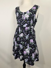 Dangerfield Mini Dress Size AU12 US8 Rat Floral Unique Print Button Front Retro