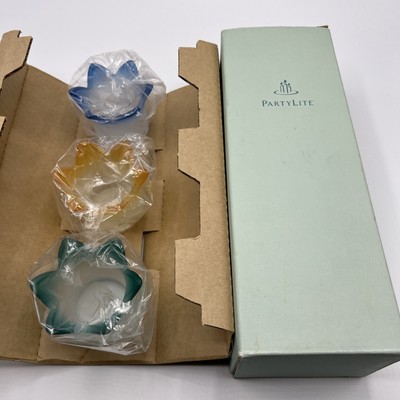 Partylite Jewel Candle Holders Votive Tea Light P7161 Frosted Colors