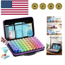 60 Slots Storage Container for Diamond Art Kits for Adults, Portable Bead Sto...