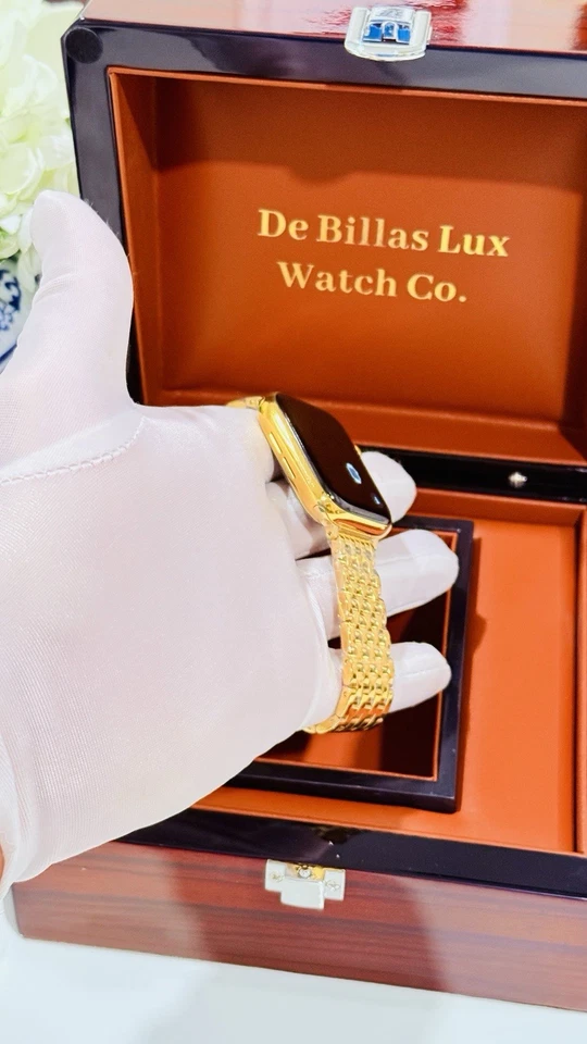 24K Gold Plated 45MM Apple Watch SERIES 9 With Gold Polished Shiny Band GPS LTE - Image 3 of 4