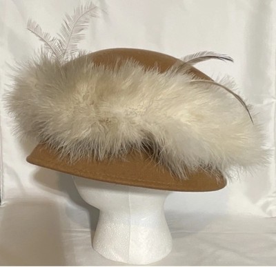 Vintage Luca Della Rocca Italian Wool Felt & Fur Trim Cloche Hat