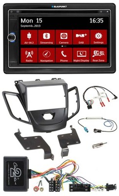Blaupunkt Lenkrad DAB TMC 2DIN USB Bluetooth Navigation für Ford Fiesta 10-13 sc