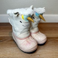 Cat Jack Toddler Girls Size 8 Frankie Unicorn Thermolite Faux Fur Snow Boots