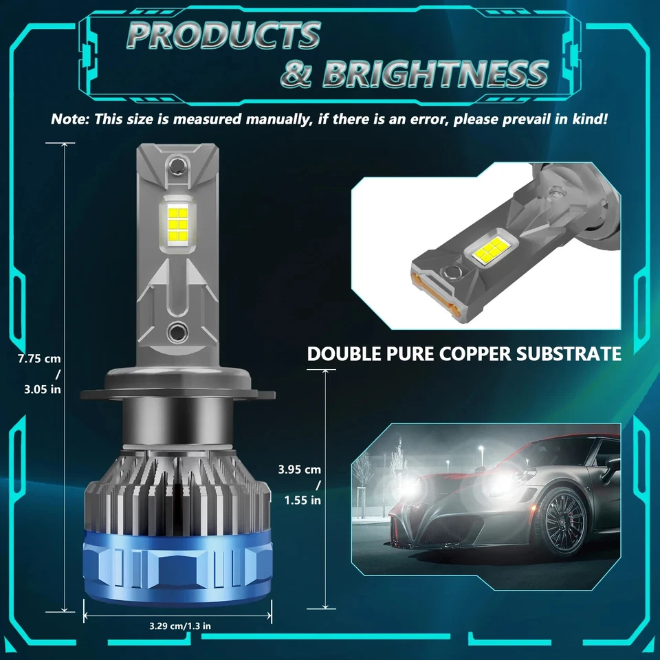 Led Headlight Lamp Bulb for Cars H4 Turbo Canbus 12v 24v 1800W High Power Lamp - Image 2 of 4