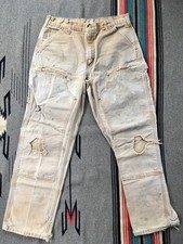 Vintage Carhartt Distressed Double Knee Pants B01 BRN USA 33x31