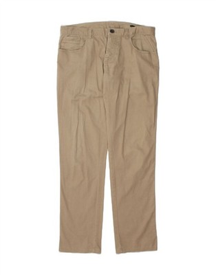 BENETTON Herren Straight Freizeithose W33 L34 Beige Baumwolle DV87