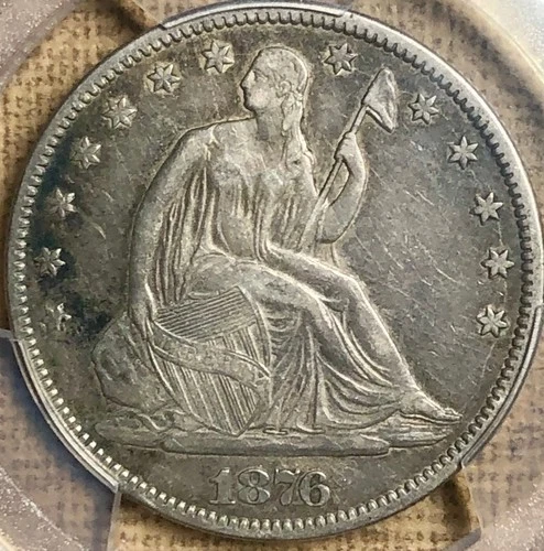 1876 Seated Liberty Half Dollar 50C  PCGS Cleaned XF Detail *Silver - Blaylock *