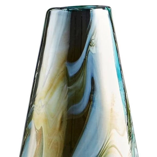 Chalcedony Medium 15 3/4" High Multi-Color Blue Glass Vase - Picture 2 of 3