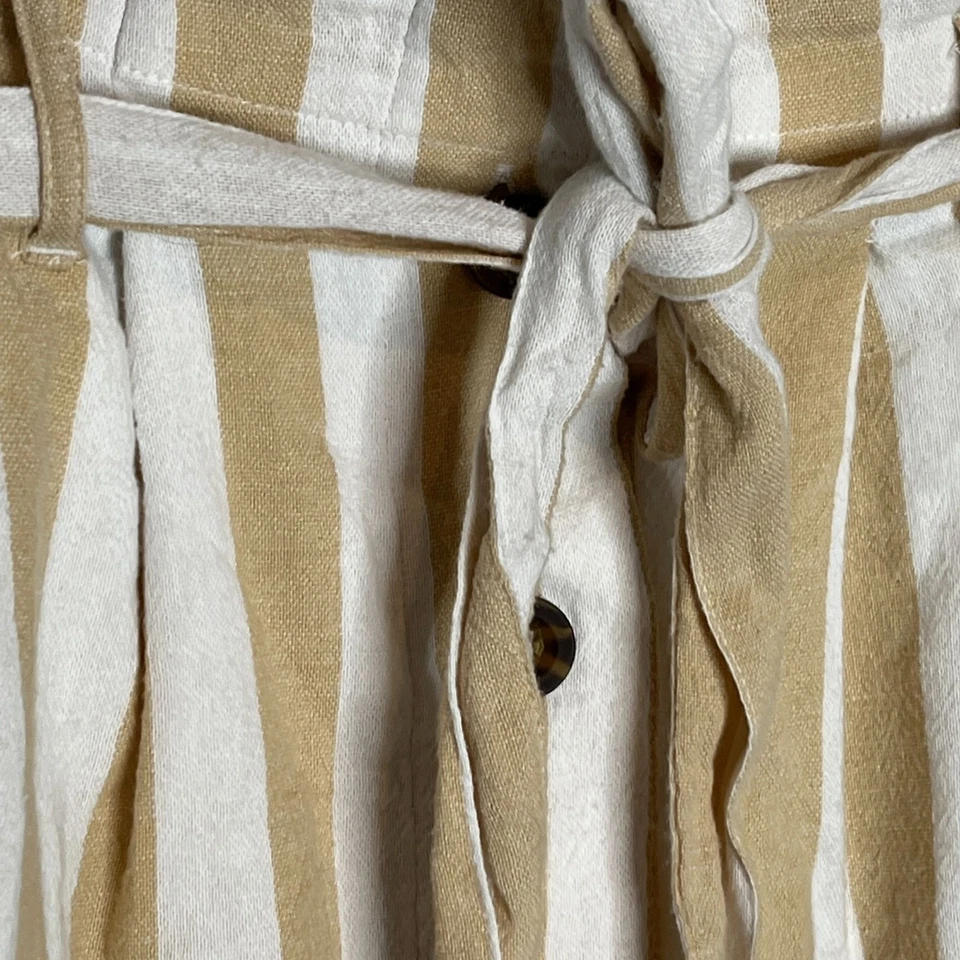 Minifalda Hollister para mujer pequeña bolsa de papel de tiro ultra alto color blanco tostado a rayas Foto 4 de 4