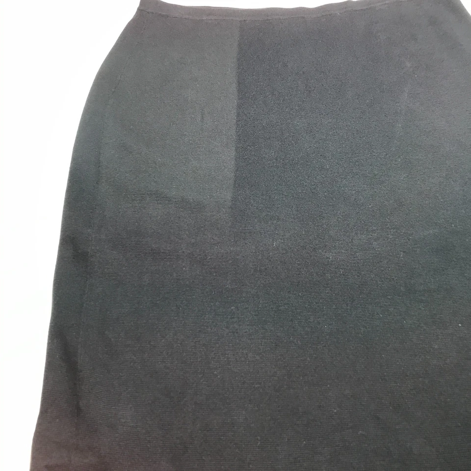 Joan Vass Mujer 2 Completo Algodón Tejido Midi Recto Negro Pull On Modesto Esencial Foto 3 de 4