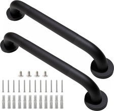 Shower Grab Bar, 2 Pack 16 Inch Black Bathroom Grab Bar, 1.25" Diameter 304 Stai