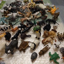 90 Assorted Animal Figures Miniature Planet Toy Lot - Sea, Dinosaurs, Wildlife